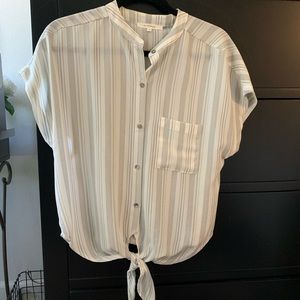White/Grey Striped Blouse